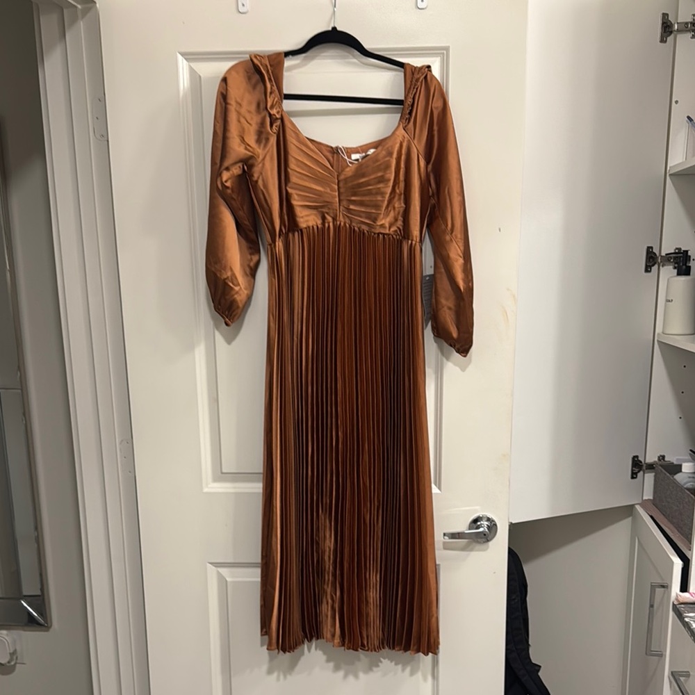 Nordstrom Brown Ruched Cocktail Sundress